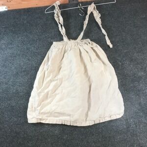 Play Up Dress Kids Girls 6Y Cream Linen Gathered Straps Aesthetic Minimalist